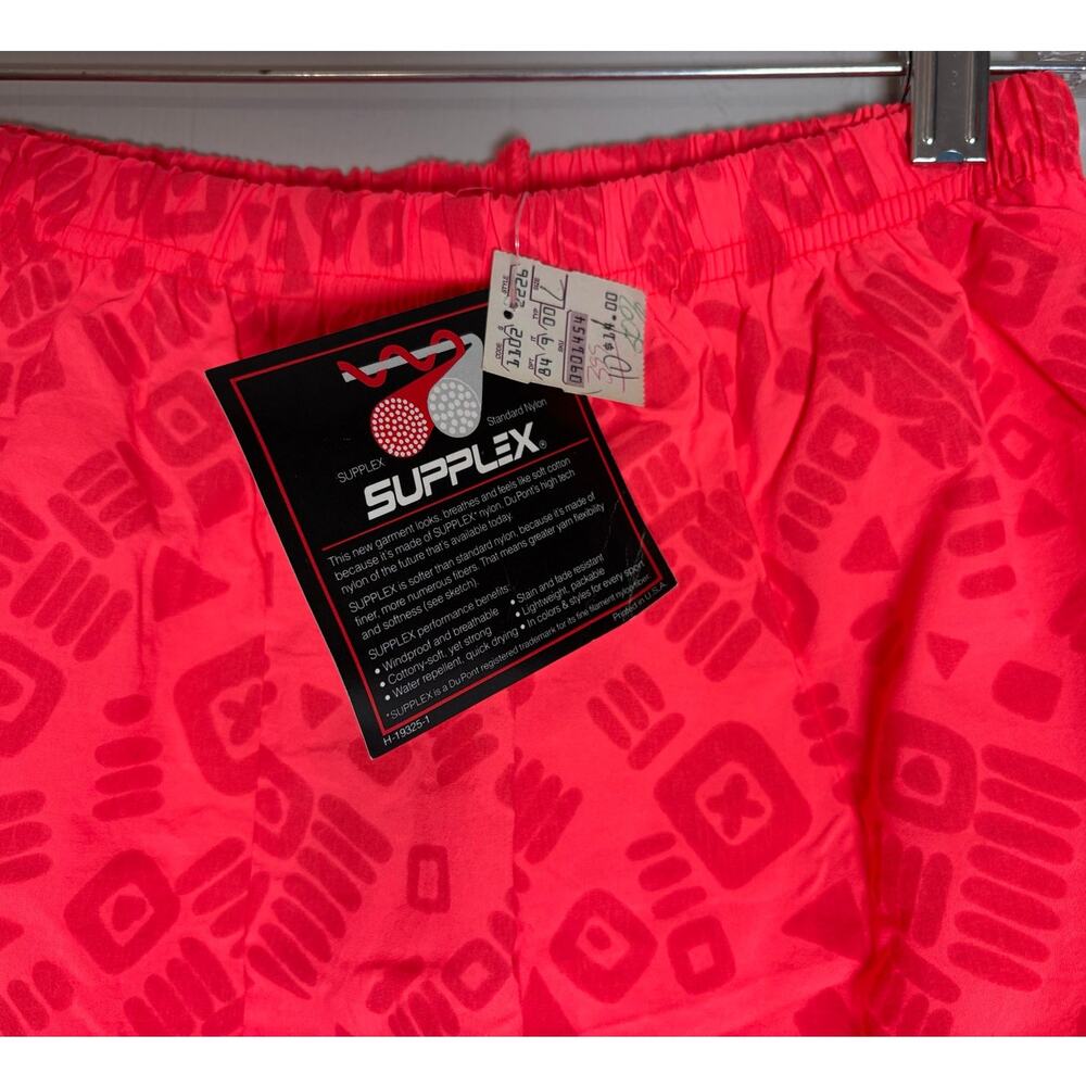 Vintage Supplex Bosa Nova Neon Colors 80s Retro Casual Shorts Large Deadstock - Picture 2 of 5
